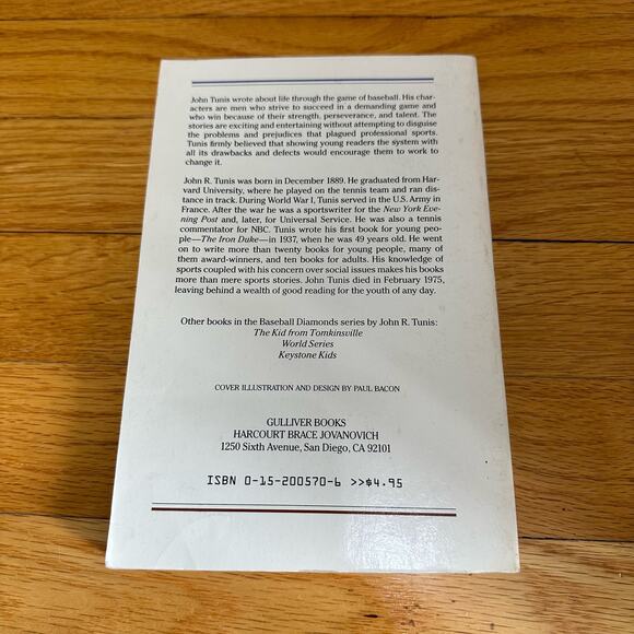 John R Tunis Rookie of the Year Baseball Diamonds #4 - Picture 2 of 7